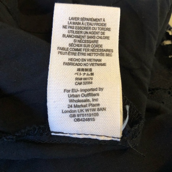 Free People Black Lace Verushka High Neck Button Down Back  Sleeves Mini Dress 6 - Picture 13 of 14